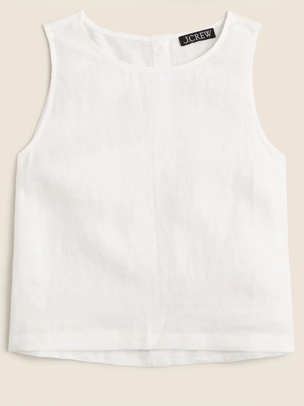 J.Crew Maxine Linen White Button-Back Top